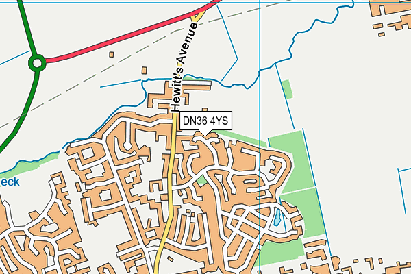 DN36 4YS map - OS VectorMap District (Ordnance Survey)