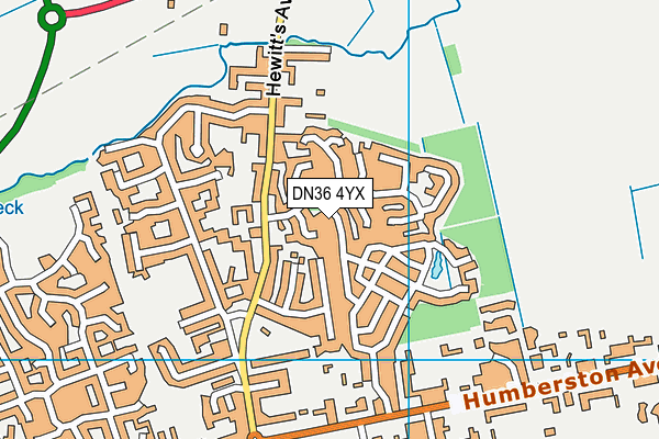 DN36 4YX map - OS VectorMap District (Ordnance Survey)