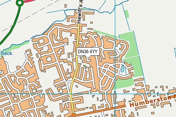 DN36 4YY map - OS VectorMap District (Ordnance Survey)