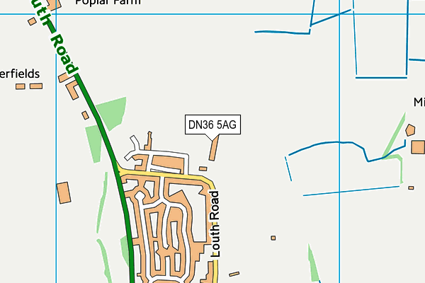 DN36 5AG map - OS VectorMap District (Ordnance Survey)