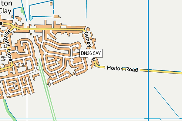 DN36 5AY map - OS VectorMap District (Ordnance Survey)
