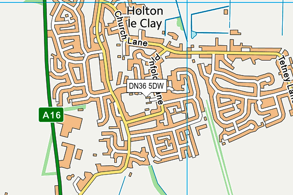DN36 5DW map - OS VectorMap District (Ordnance Survey)