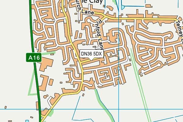 DN36 5DX map - OS VectorMap District (Ordnance Survey)