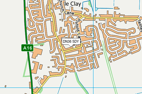 DN36 5DY map - OS VectorMap District (Ordnance Survey)