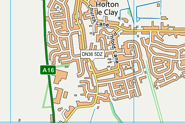 DN36 5DZ map - OS VectorMap District (Ordnance Survey)
