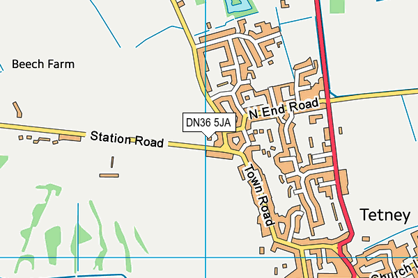 DN36 5JA map - OS VectorMap District (Ordnance Survey)