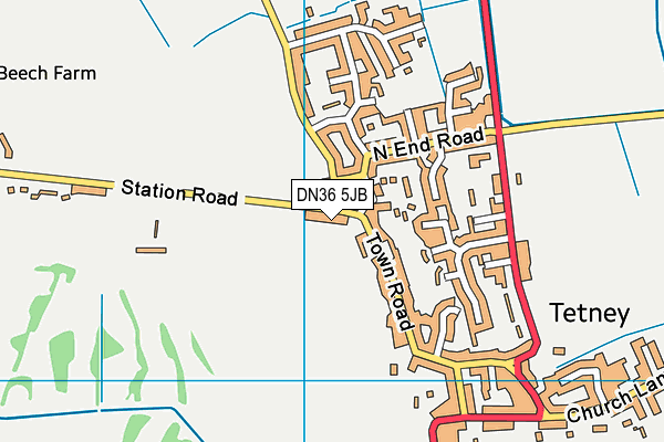 DN36 5JB map - OS VectorMap District (Ordnance Survey)