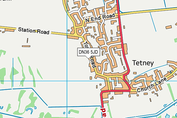 DN36 5JD map - OS VectorMap District (Ordnance Survey)