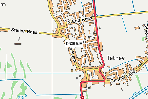 DN36 5JE map - OS VectorMap District (Ordnance Survey)
