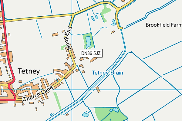 DN36 5JZ map - OS VectorMap District (Ordnance Survey)