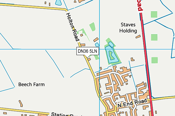 DN36 5LN map - OS VectorMap District (Ordnance Survey)