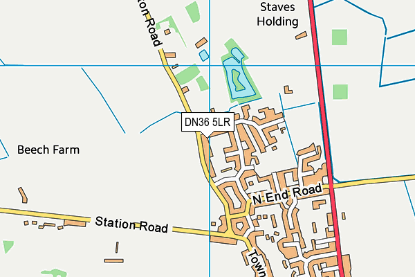 DN36 5LR map - OS VectorMap District (Ordnance Survey)