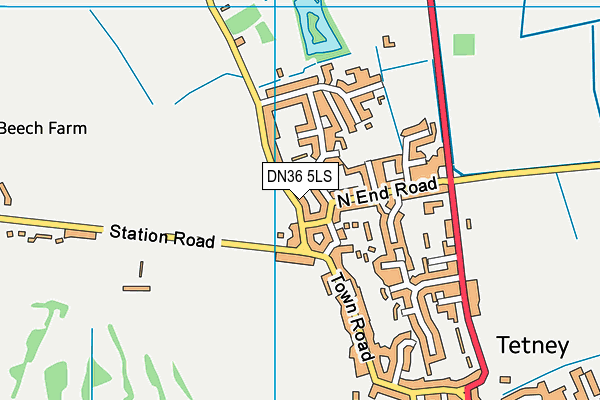 DN36 5LS map - OS VectorMap District (Ordnance Survey)