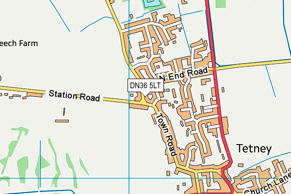 DN36 5LT map - OS VectorMap District (Ordnance Survey)