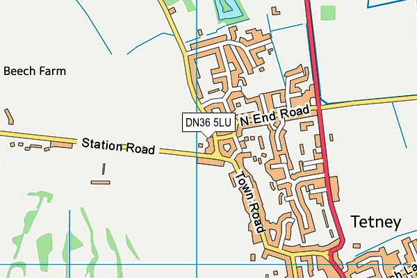 DN36 5LU map - OS VectorMap District (Ordnance Survey)