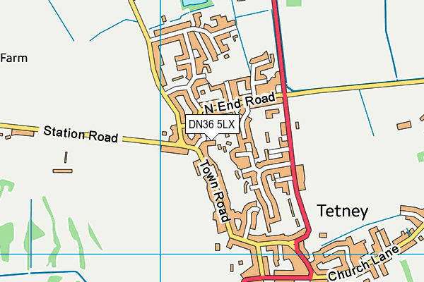 DN36 5LX map - OS VectorMap District (Ordnance Survey)