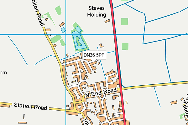 DN36 5PF map - OS VectorMap District (Ordnance Survey)