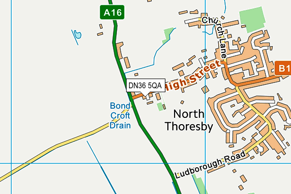 DN36 5QA map - OS VectorMap District (Ordnance Survey)