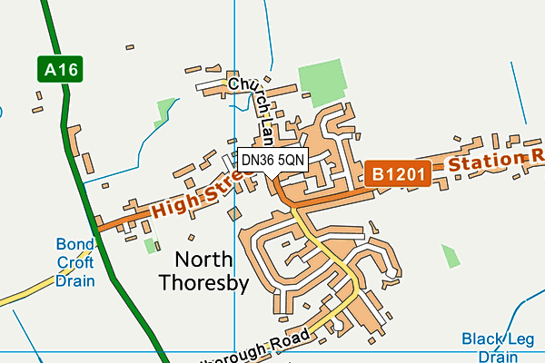 DN36 5QN map - OS VectorMap District (Ordnance Survey)