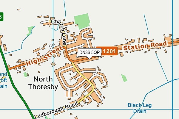 DN36 5QP map - OS VectorMap District (Ordnance Survey)