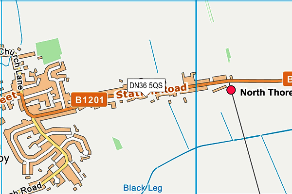 DN36 5QS map - OS VectorMap District (Ordnance Survey)