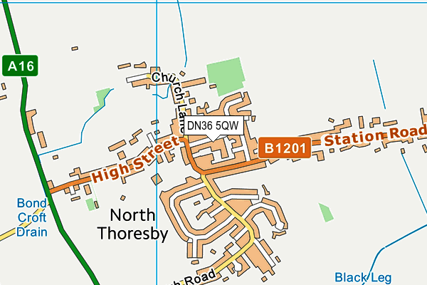 DN36 5QW map - OS VectorMap District (Ordnance Survey)