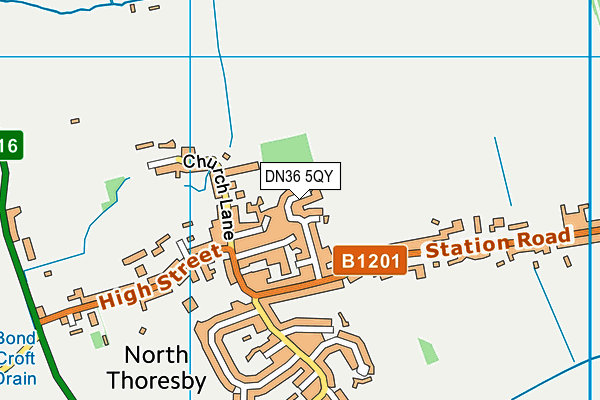 DN36 5QY map - OS VectorMap District (Ordnance Survey)