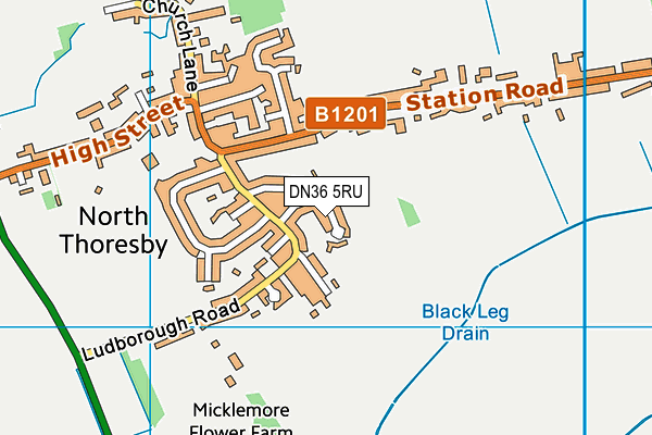 DN36 5RU map - OS VectorMap District (Ordnance Survey)