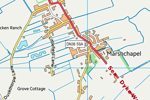 Marshchapel Playing Field map (DN36 5SA) - OS VectorMap District (Ordnance Survey)