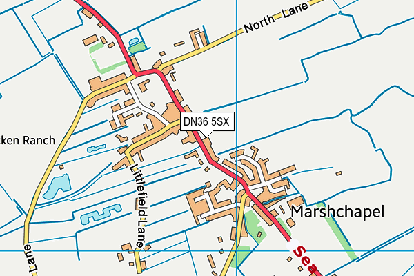 DN36 5SX map - OS VectorMap District (Ordnance Survey)