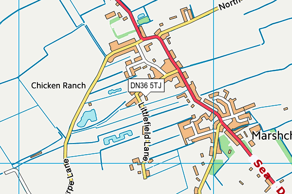 DN36 5TJ map - OS VectorMap District (Ordnance Survey)