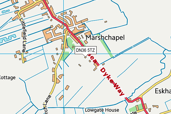 DN36 5TZ map - OS VectorMap District (Ordnance Survey)