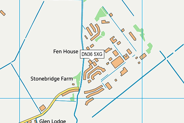 DN36 5XG map - OS VectorMap District (Ordnance Survey)