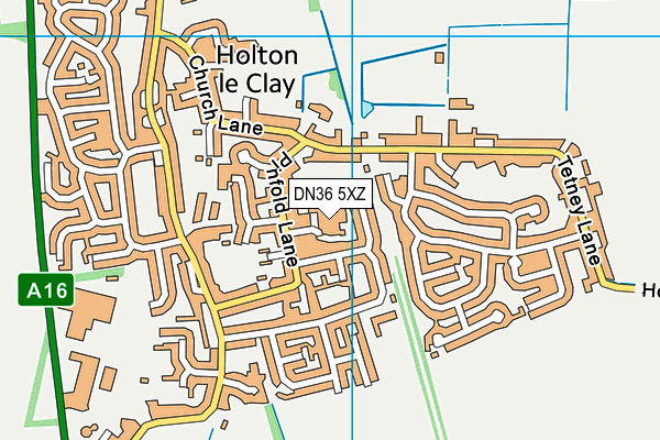 DN36 5XZ map - OS VectorMap District (Ordnance Survey)