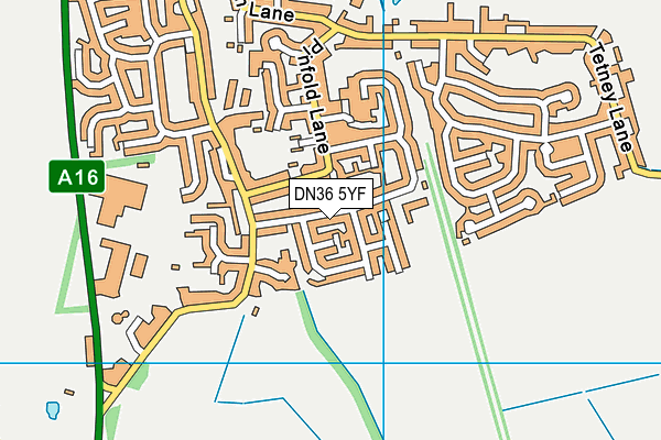 DN36 5YF map - OS VectorMap District (Ordnance Survey)
