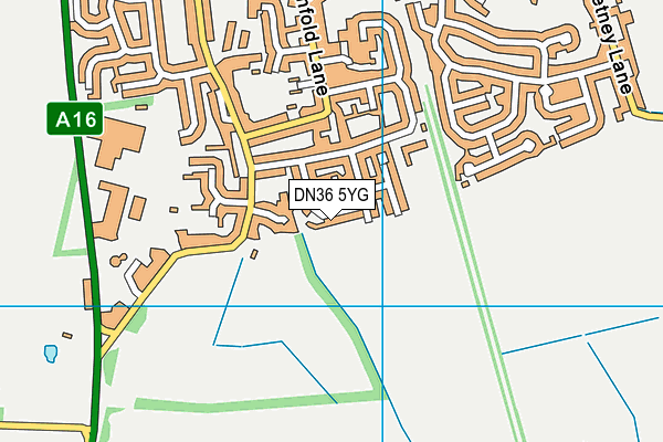 DN36 5YG map - OS VectorMap District (Ordnance Survey)