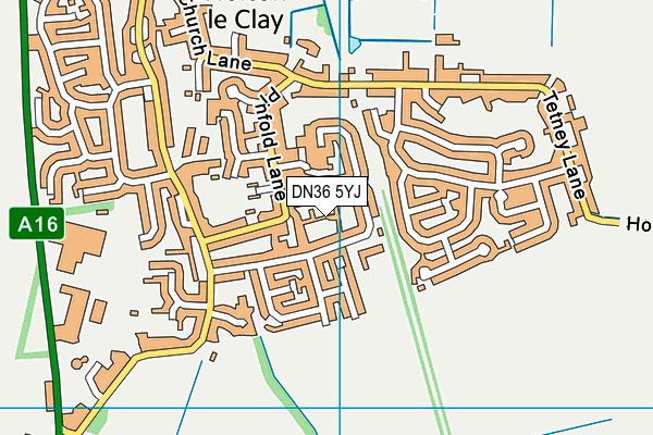 DN36 5YJ map - OS VectorMap District (Ordnance Survey)