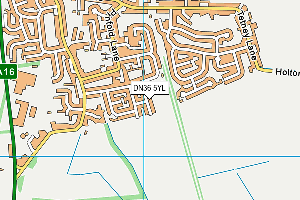 DN36 5YL map - OS VectorMap District (Ordnance Survey)