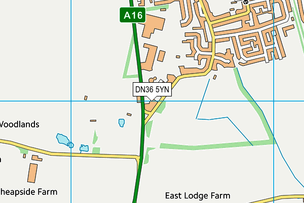 DN36 5YN map - OS VectorMap District (Ordnance Survey)