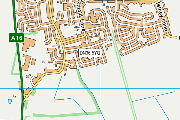DN36 5YQ map - OS VectorMap District (Ordnance Survey)