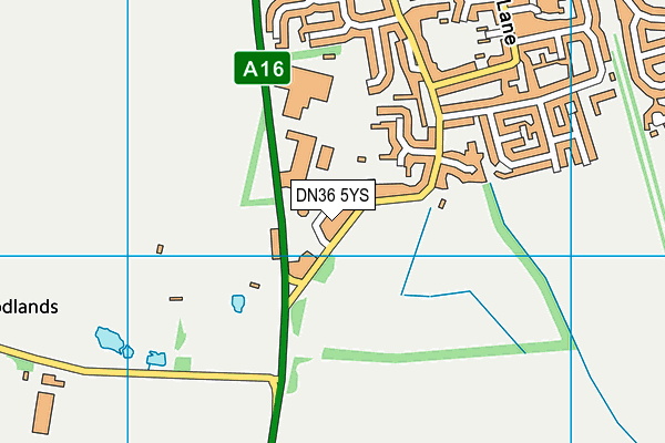 DN36 5YS map - OS VectorMap District (Ordnance Survey)
