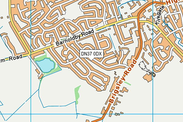 DN37 0DX map - OS VectorMap District (Ordnance Survey)