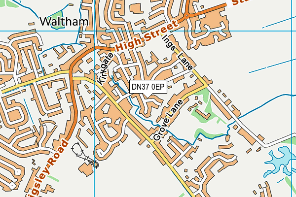 DN37 0EP map - OS VectorMap District (Ordnance Survey)