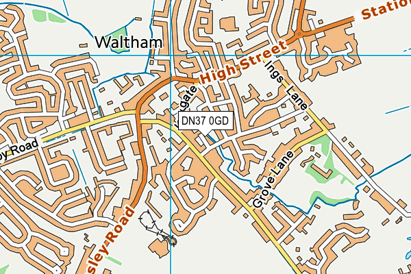 DN37 0GD map - OS VectorMap District (Ordnance Survey)