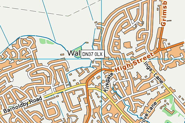 DN37 0LX map - OS VectorMap District (Ordnance Survey)