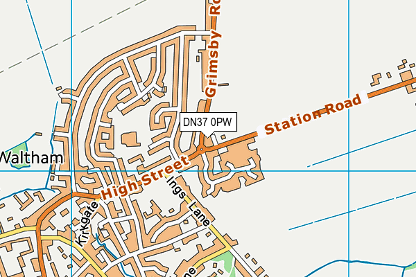 DN37 0PW map - OS VectorMap District (Ordnance Survey)