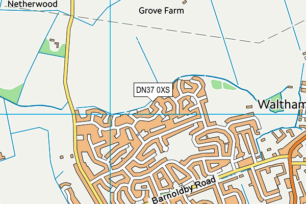 DN37 0XS map - OS VectorMap District (Ordnance Survey)