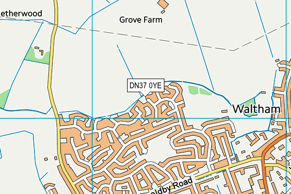 DN37 0YE map - OS VectorMap District (Ordnance Survey)