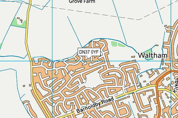 DN37 0YF map - OS VectorMap District (Ordnance Survey)