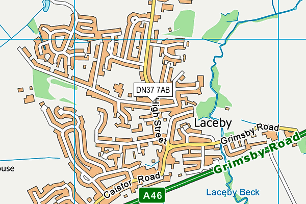 DN37 7AB map - OS VectorMap District (Ordnance Survey)